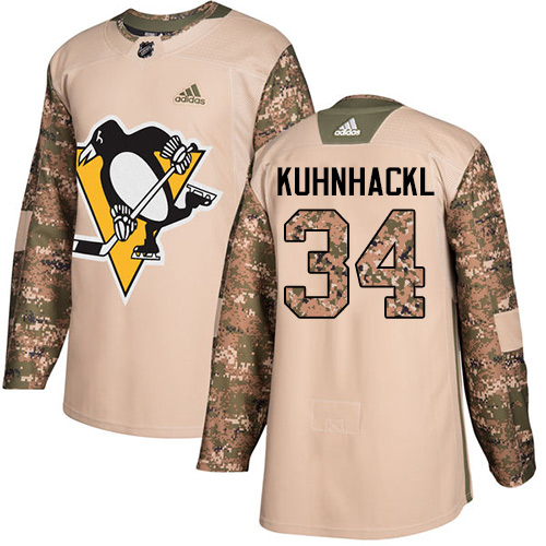 Adidas Penguins #34 Tom Kuhnhackl Camo Authentic Veterans Day Stitched NHL Jersey